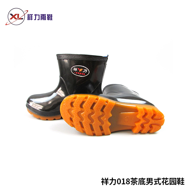 祥力018茶底男式花园鞋